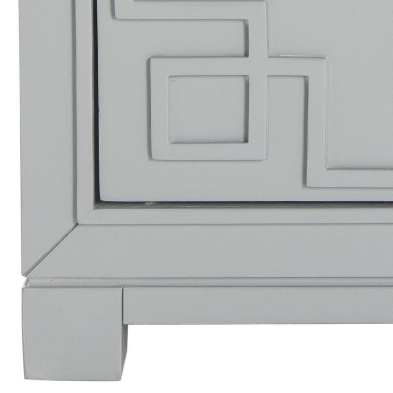 Raina 3 Drawer Greek Key Nightstand - Grey - Safavieh