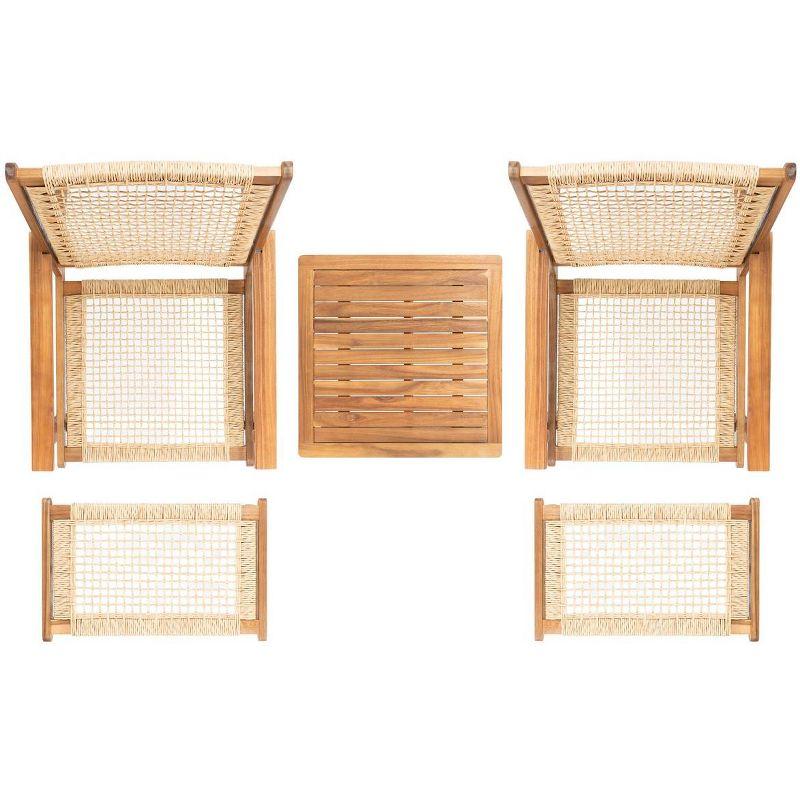 Chantelle Natural Acacia and Rattan 5-Piece Patio Set