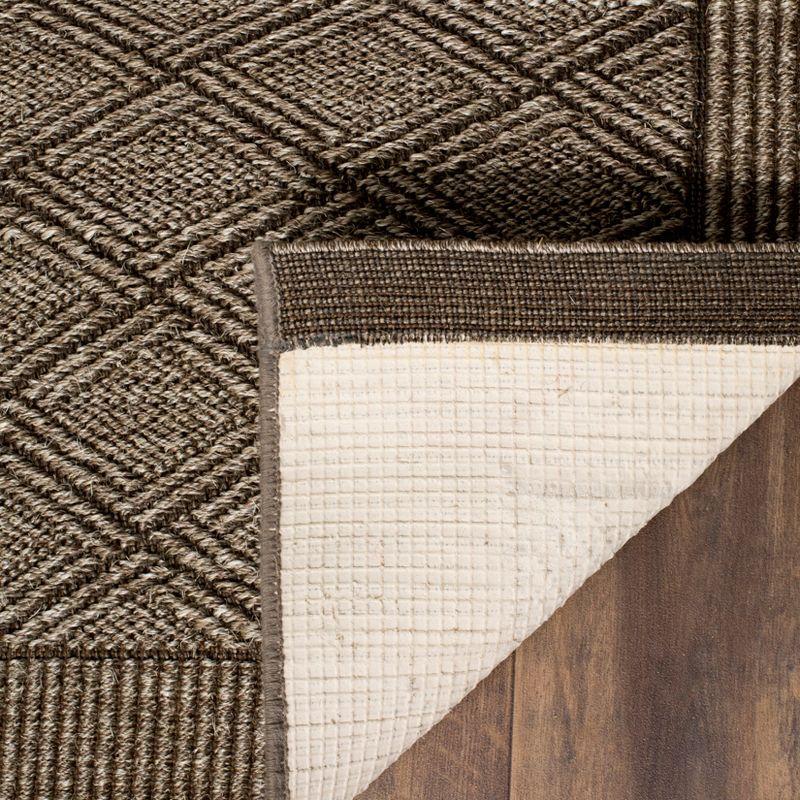 Silver Geometric Sisal 4' x 6' Area Rug