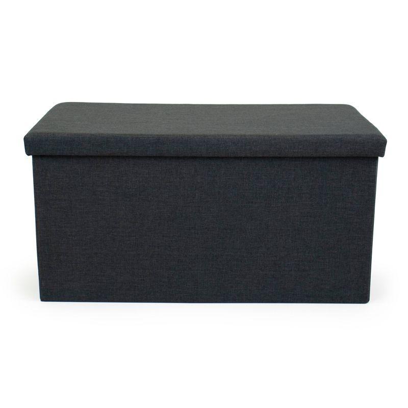 Heathered Storage Ottoman with Reversible Tray Cover - Humble Crew
