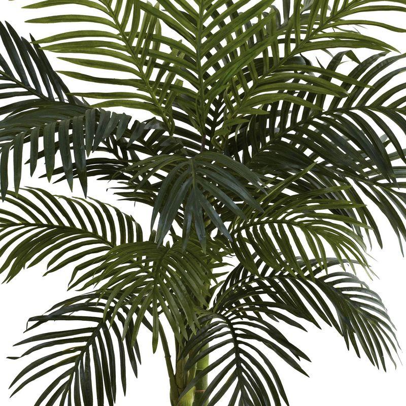 48" Artificial Cane Palm Tree in Pot Black Gold - Nearly Natural: Faux Floral Decor, No Assembly Required