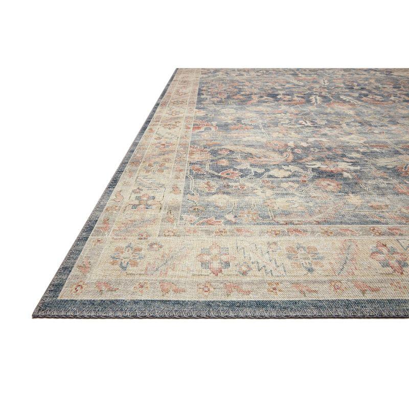 3'6"x5'6" Hathaway Rug Denim Blue - Loloi Rugs: Mid-Century Modern Medallion, Indoor Flat Pile, Polyester