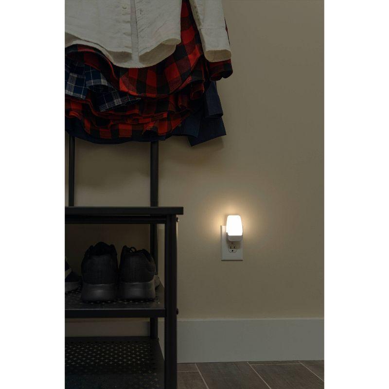 Energizer 2pk LED Contemporary Night Lights: Plug-In Wall Nightlight, Electric, White, All Ages, No Assembly Required