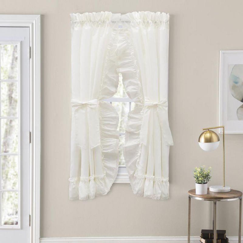 Ellis Curtain Madelyn Ruffled Victorian Priscillas 1.5" Rod Pocket Curtain Panel Natural