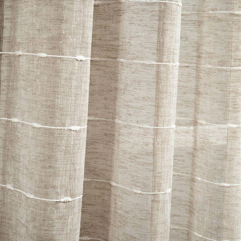 Farmhouse Textured Sheer Polyester Sheer Curtain Pair (Set of 2)