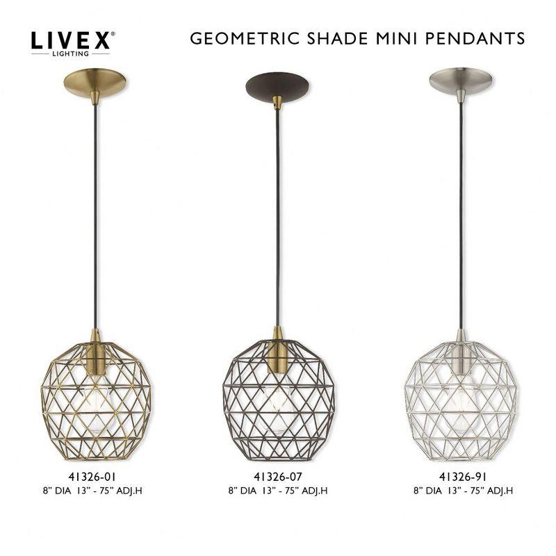 Livex Lighting Geometric Shade 1 - Light Pendant in  Antique Brass