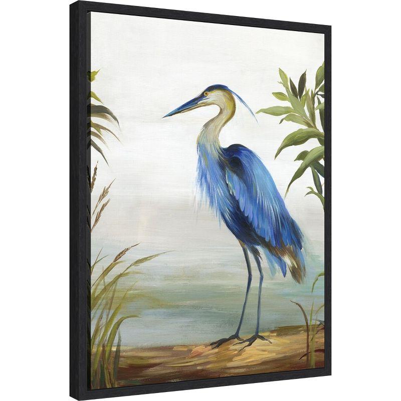 Amanti Art Blue Heron by Aimee Wilson Canvas Wall Art Print Framed 18" x 24" in Sylvie Black