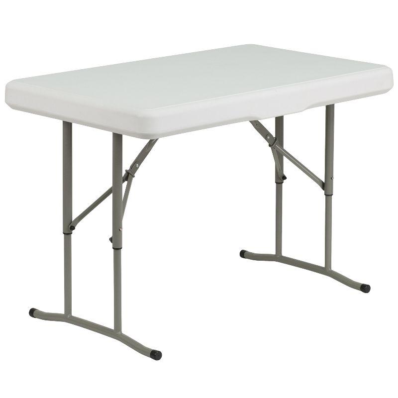 Emma and Oliver 3 Piece Portable Plastic Folding Bench and Table Set