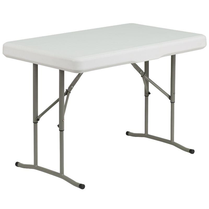 Flash Furniture 3 Piece Portable Plastic Folding Bench and Table Set