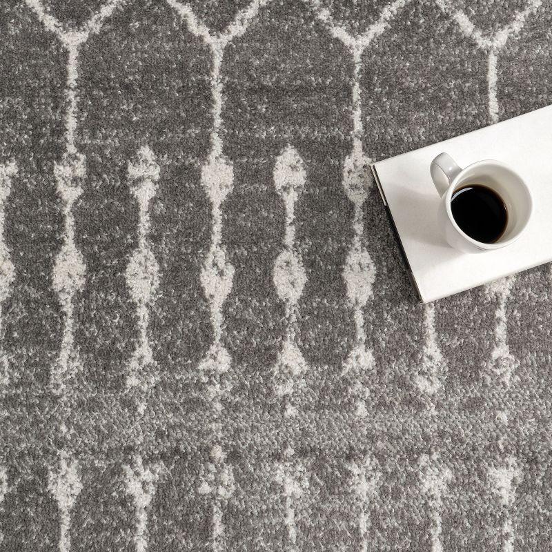 Nuloom 10 Square Moroccan Blythe Indoor Area Rug, Dark Grey, Faded Bohemian Design, Stain Resistant, BedroomLiving Room, Kitchen,