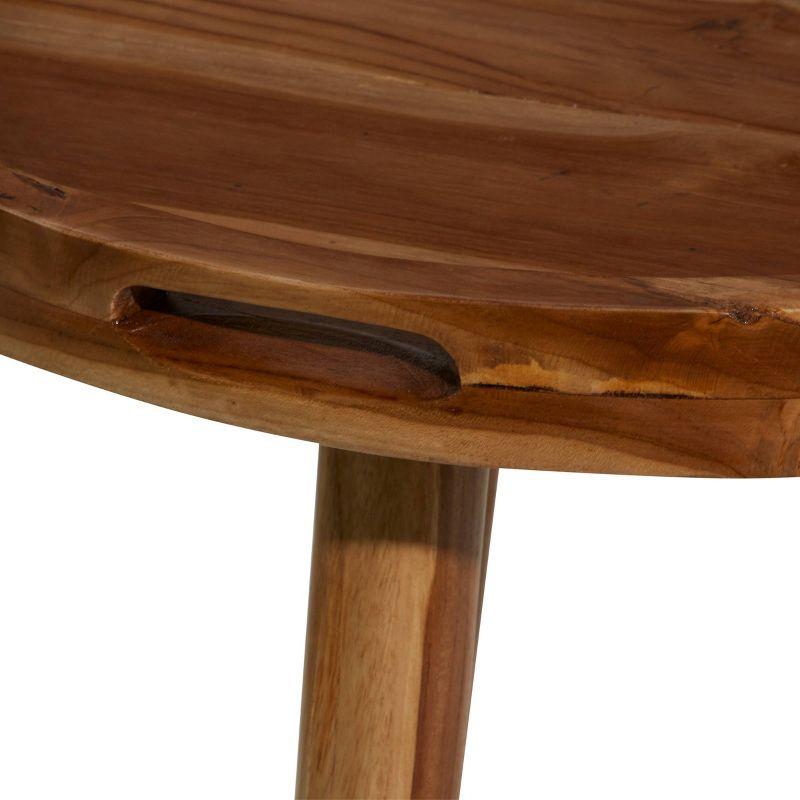 Contemporary Teak Wood Tray Accent Table Brown - Olivia & May