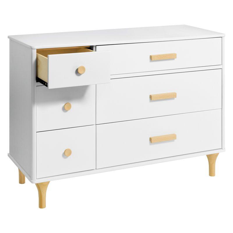 Lolly 6-Drawer Double Dresser in White and Natural