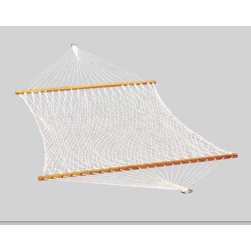 White Cotton Rope Two-Person Patio Hammock