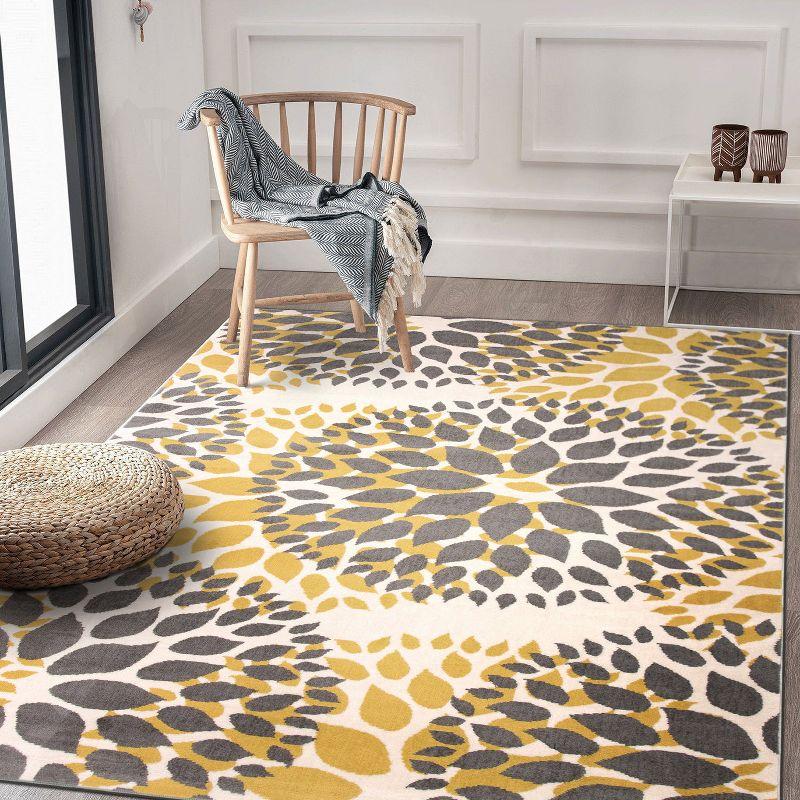 World Rug Gallery Modern Floral Circles Area Rug