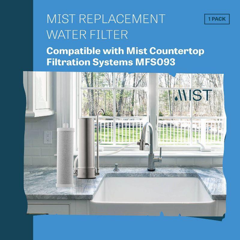 Mist Replacement Water Filter for Mist Countertop Filtration - MFC093: Kitchen Sink Filter, Chlorine Reduction, White