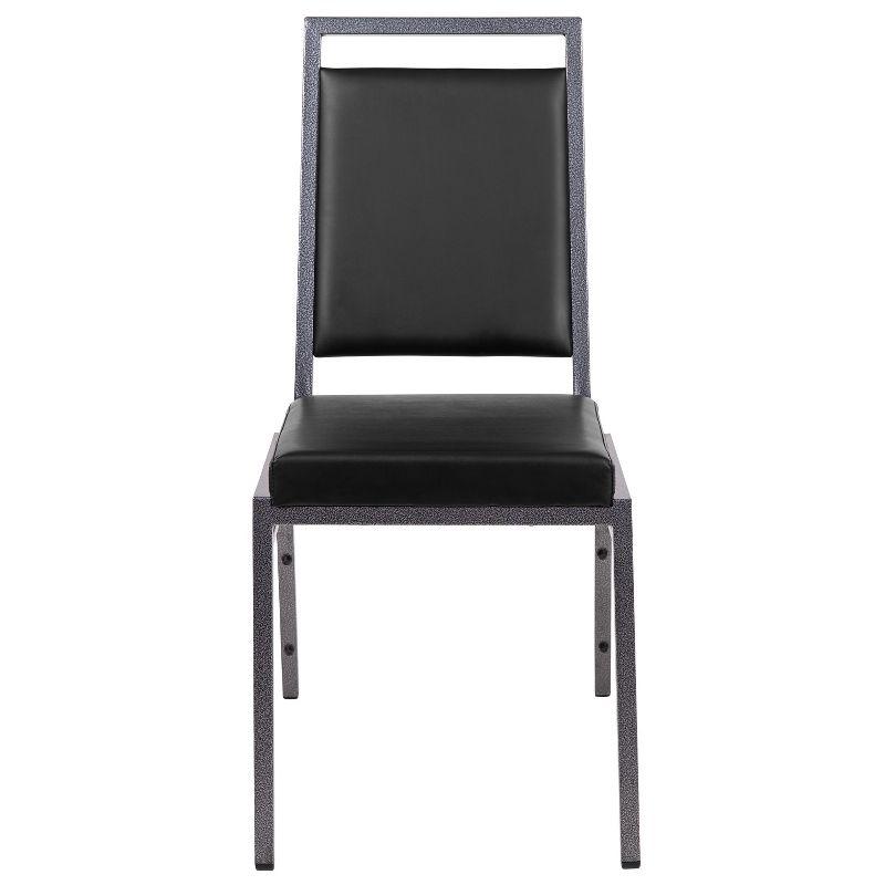 Black Vinyl and Metal Stacking Banquet Chair