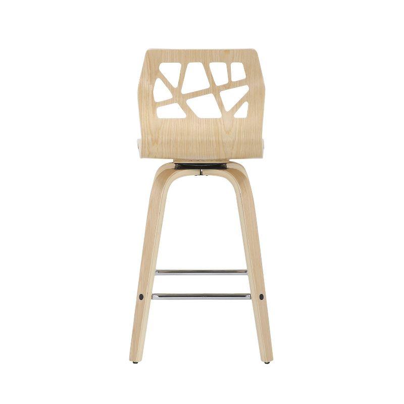 Set of 2 Folia Upholstered Counter Height Barstools Cream/Natural - Lumisource: Wood Frame, Padded Seat, 26" Height