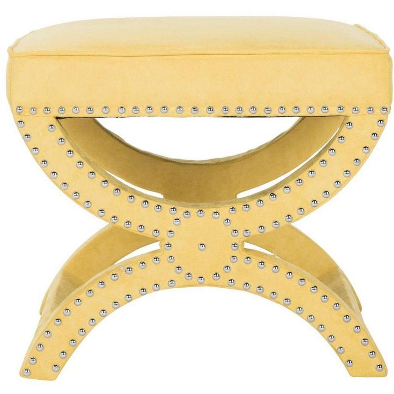 Mystic Ottoman with Silver Nail Heads - Yellow - Safavieh