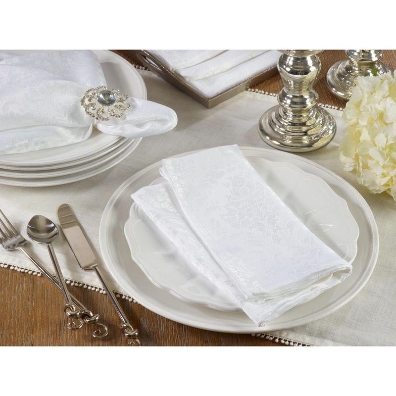 Saro Lifestyle Damask Napkin, 20" Square, White (Set of 12)