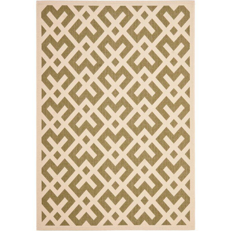 Courtyard CY6915 Power Loomed Indoor and Outdoor Area Rug - Green/Bone - 5'3"x7'7" - Safavieh