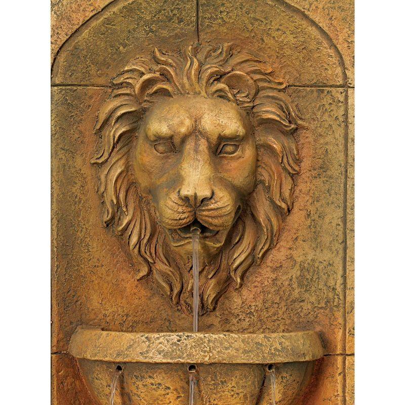 John Timberland Lion Head Rustic 2 Tier Outdoor Wall Water Fountain with LED Light 29 1/2" for Yard Garden Patio Home Deck Porch Exterior Balcony