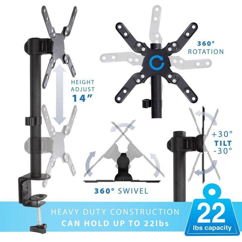 Mount-it Mount-It Monitor Mount & TV Desk Mount | Heavy-Duty Height & Tilt Adjustable Monitor Stand | Black