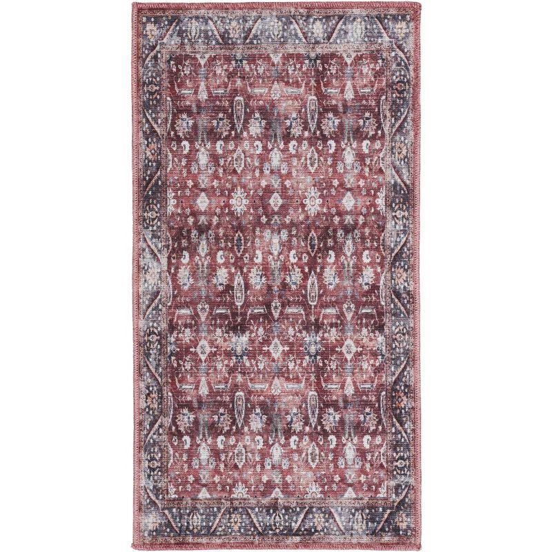 Nourison Washable Brilliance 2' x 4' Brick/Ivory Vintage Indoor Bathroom, Kitchen Mat Rug
