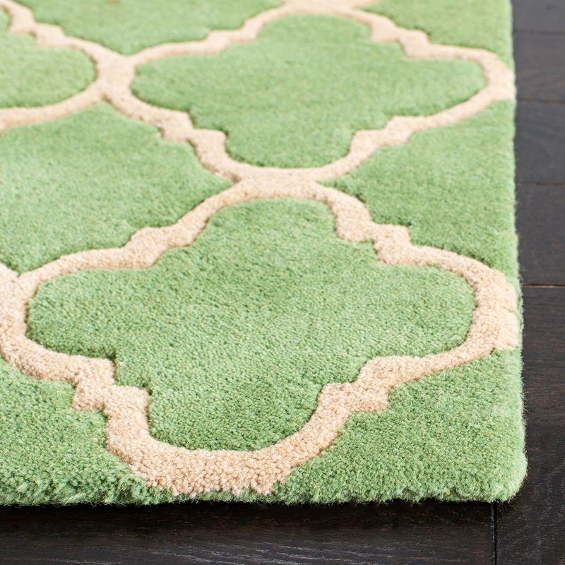 Elegant Hand-Tufted Wool Square Rug in Plush Green - 4' x 4'