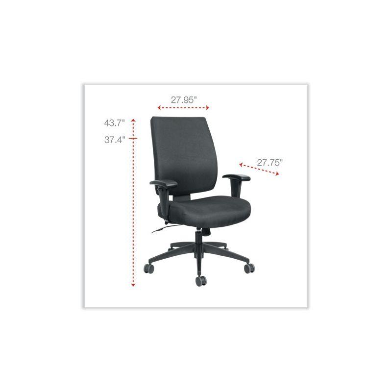 High-Performance Black Fabric Mid-Back Swivel Task Chair with Adjustable Arms