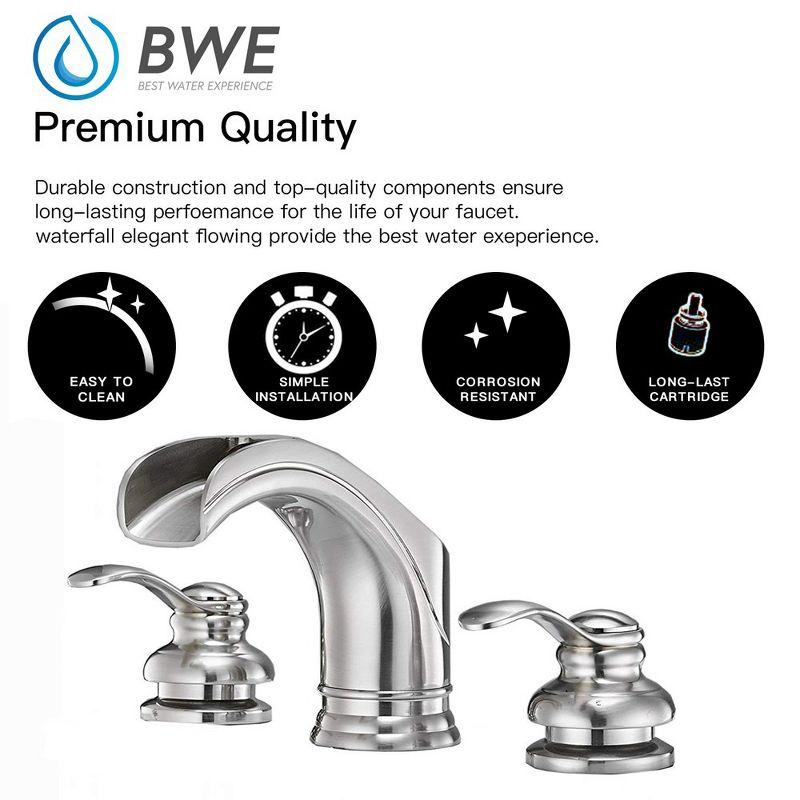 BWE 8 in. Waterfall Widespread 2-Handle Bathroom Faucet