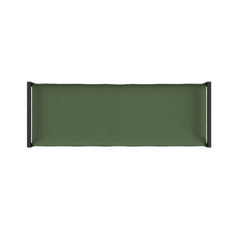 HomePop Modern Metal Bench Loden Green: Upholstered Rectangle for Entryway, End of Bed