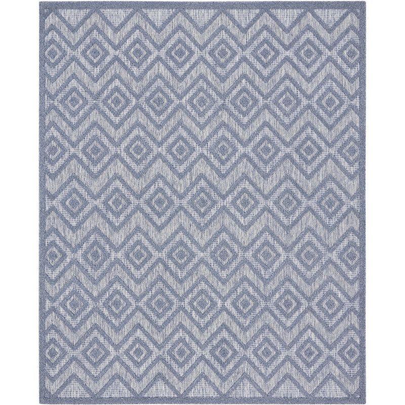 Denim Blue Diamond Flat Woven Synthetic 7' x 10' Rug