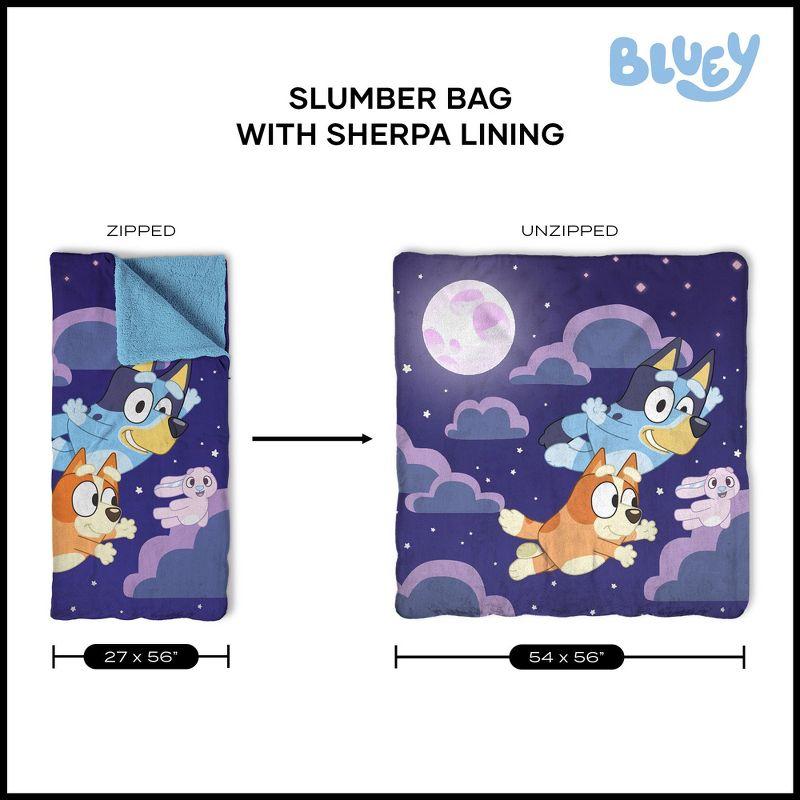 The Northwest Bluey Slumber Pups Silk Touch Throw Blanket Sherpa Slumber Bag 27x56 Inches