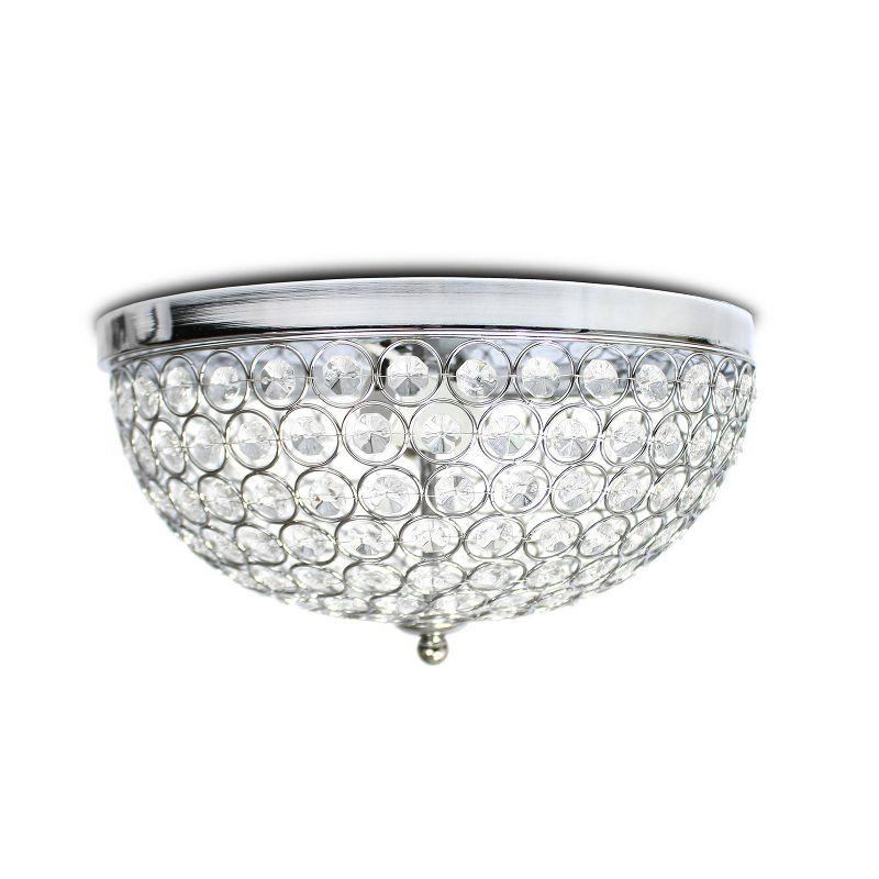 Set of 2 13" Elipse Crystal Flush Mount Ceiling Lights - Elegant Designs