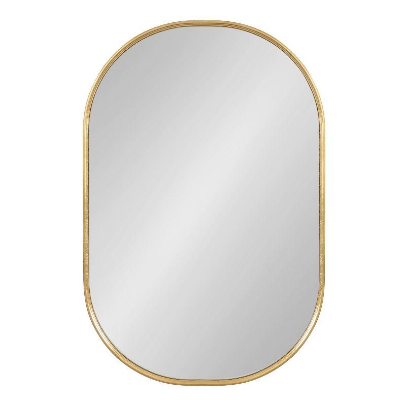 Kate and Laurel Caskill Oval MDF Capsule Mirror, 22x34, Gold