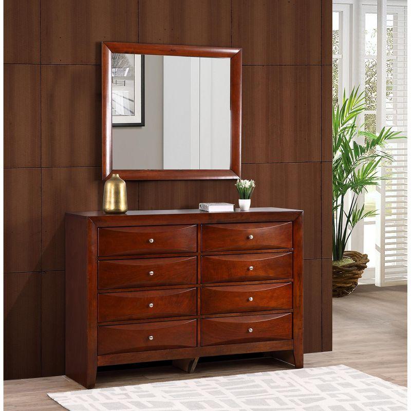 Passion Furniture Marilla 35 in. x 39 in. Modern Rectangle Framed Cherry Dresser Mirror