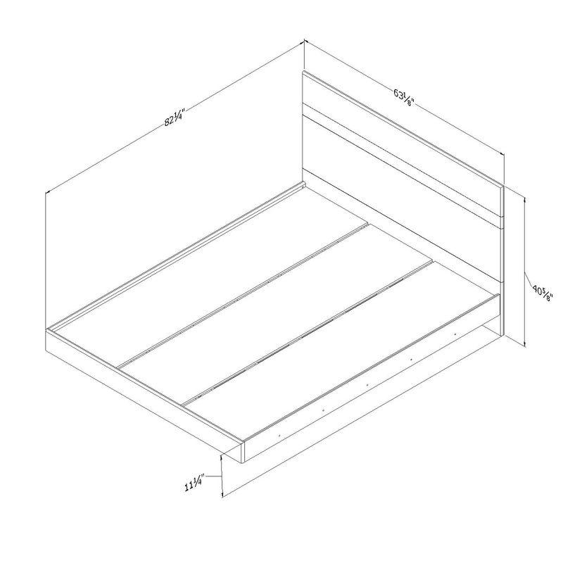 Queen Flam Complete Bed Natural Walnut/Matte Black - South Shore