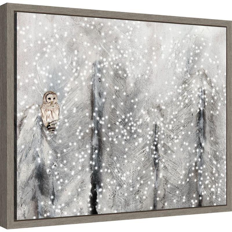 Amanti Art Snowy Habitat II (Owl) by Alicia Ludwig Canvas Wall Art Print Framed 20 x 16-in.