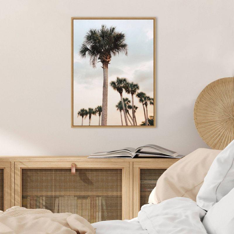 18" x 24" Tall Palms by Olivia Joy Framed Canvas Wall Art - Amanti Art: Modern Lithograph, Sawtooth Back, Nature Scene