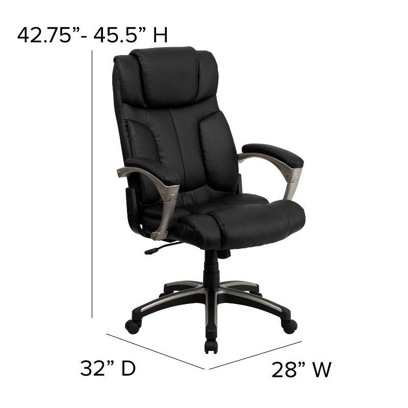 Flash Furniture Hansel High Back Folding Black LeatherSoft Executive Swivel Office Chair with Arms