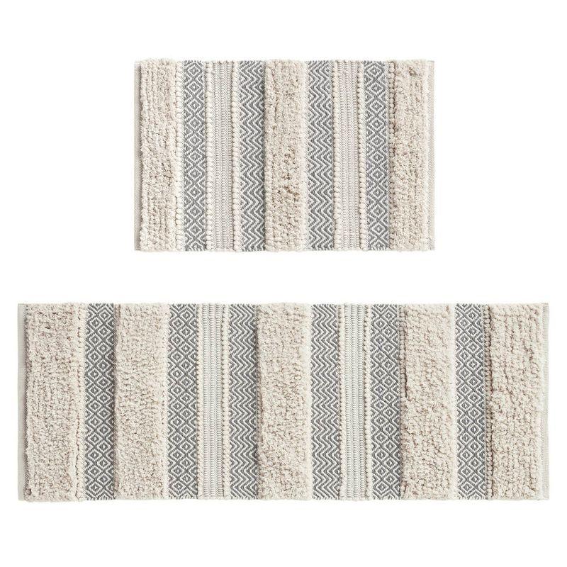 INK+IVY Asher Cotton Blend Bath Rug with Non-Slip Backing