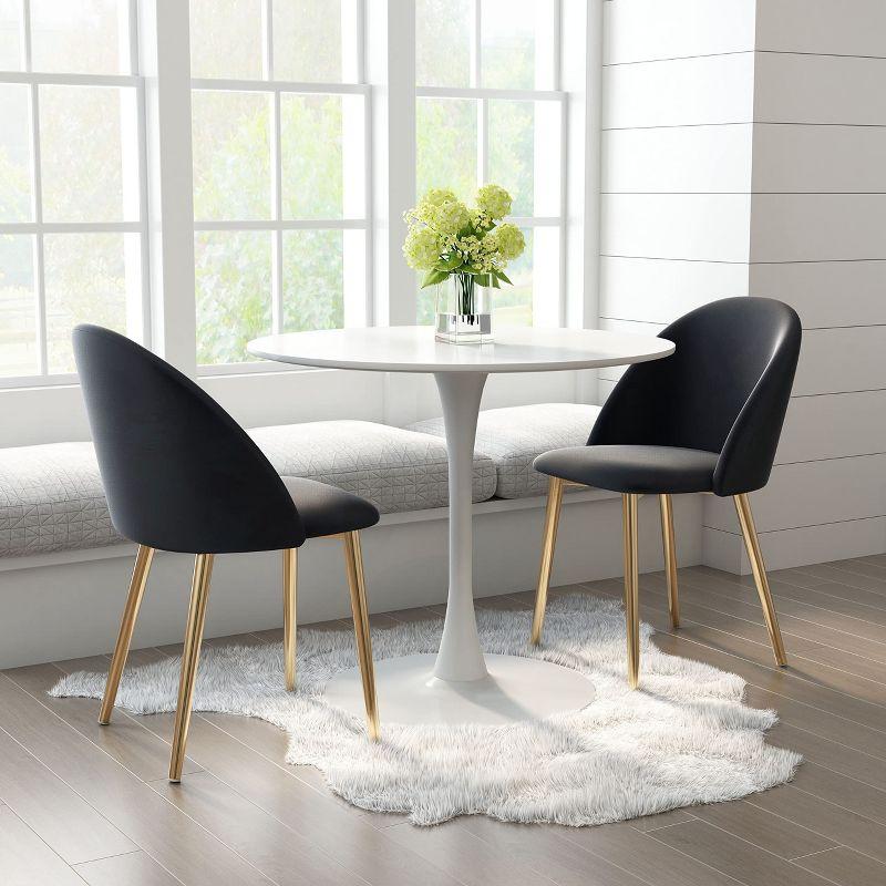 Zuo Cozy Dining Chair (Set of 2) Black & Gold