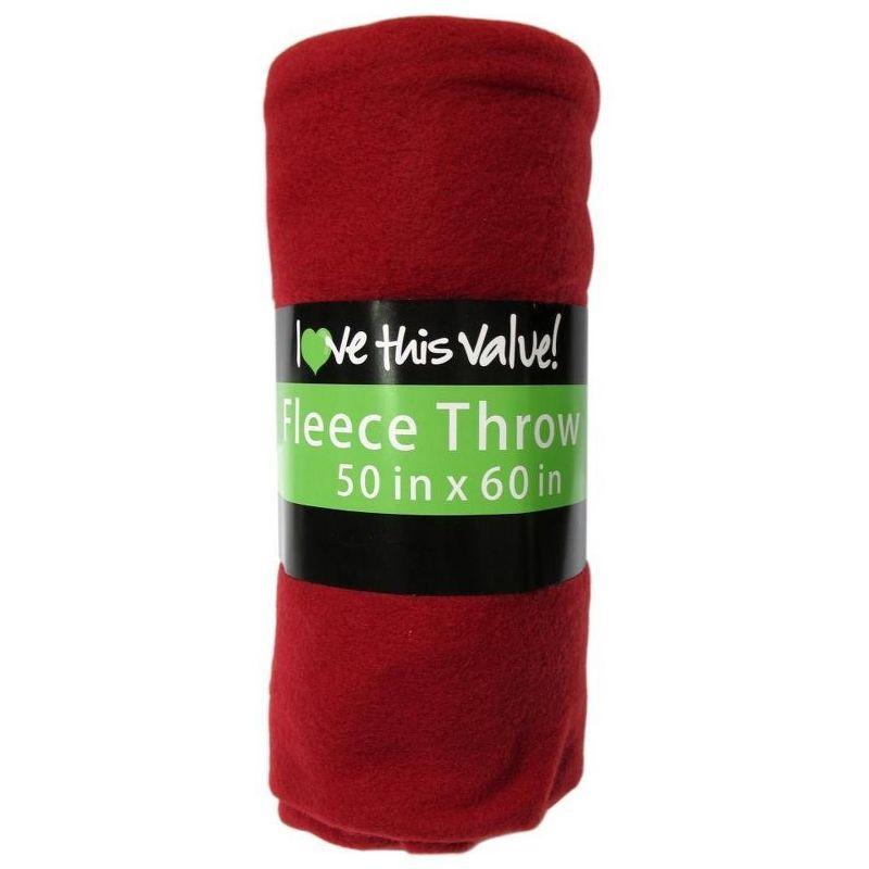 Lexi Home Super Soft 50 x 60 Cozy Fleece Throw Blanket - Red