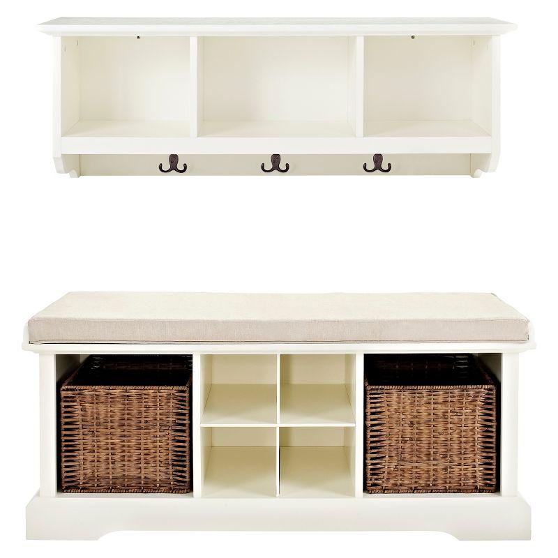 2pc Brennan Entryway Bench and Shelf Set White - Crosley