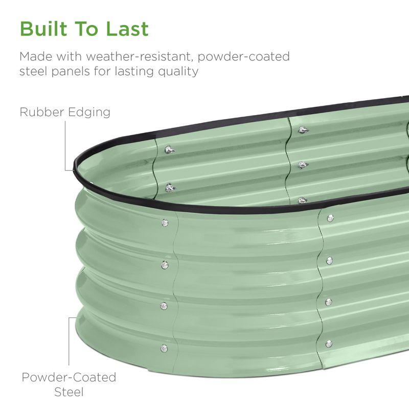 Best Choice Products 4x2x1ft Outdoor Raised Metal Oval Garden Bed, Planter Box for Vegetables, Flowers