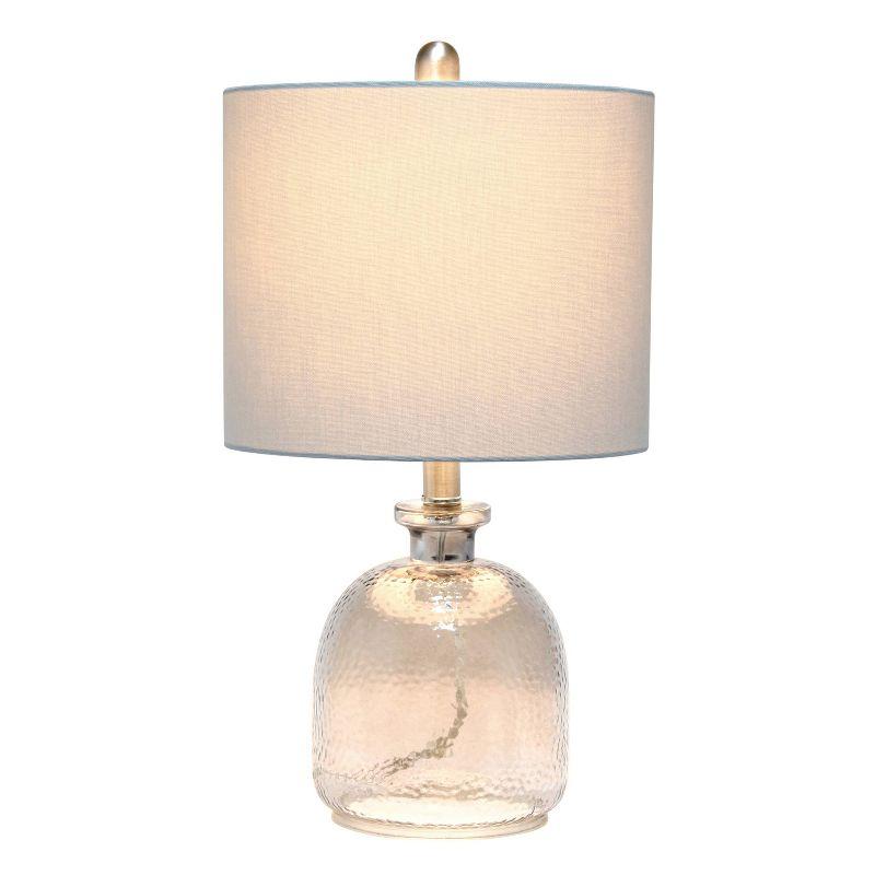 Hammered Glass Jar Table Lamp with Linen Shade - Lalia Home