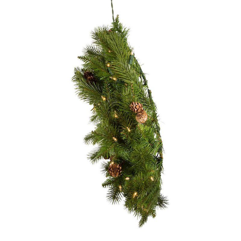 Kurt Adler 24-Inch Pre-Lit Clear Incandescent Pinecone Wreath