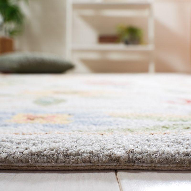 Chelsea Gray Hand-Hooked Wool Floral Square Area Rug