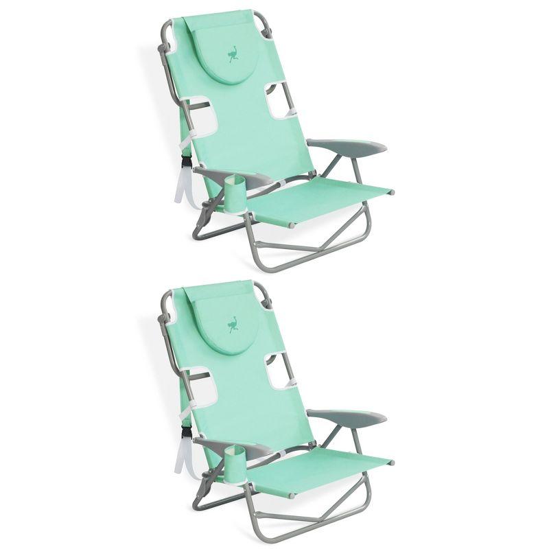 Ostrich On-Your-Back Outdoor Lounge 5 Position Reclining Beach Chair