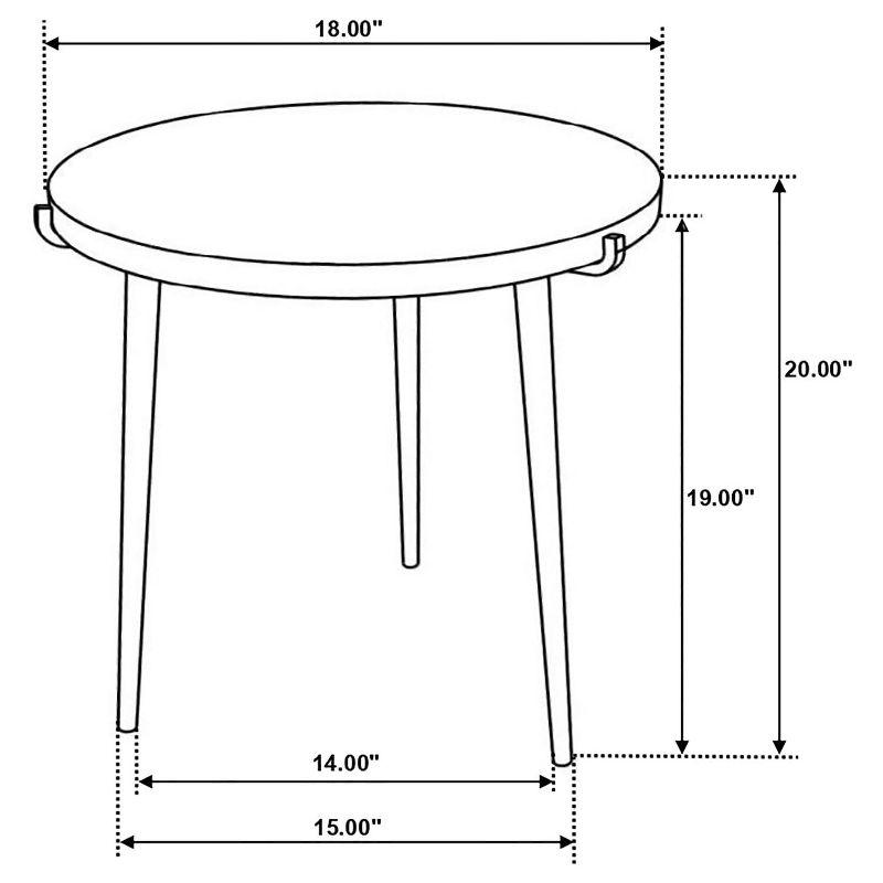 Rustic Round Black and Brown Wood Metal End Table